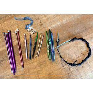 Assortment of Around 25 Knitting/Crochet Needles Tools Various Sizes Brands Lot